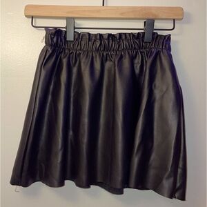 Black Leather Isaac Mizrahi Skirt